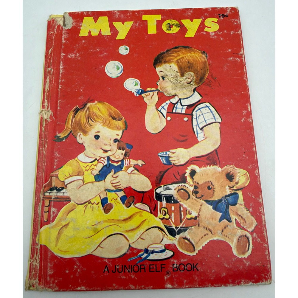 Vintage My Toys Junior Elf Book Checkerboard Press 1955 Retro Childrens Story